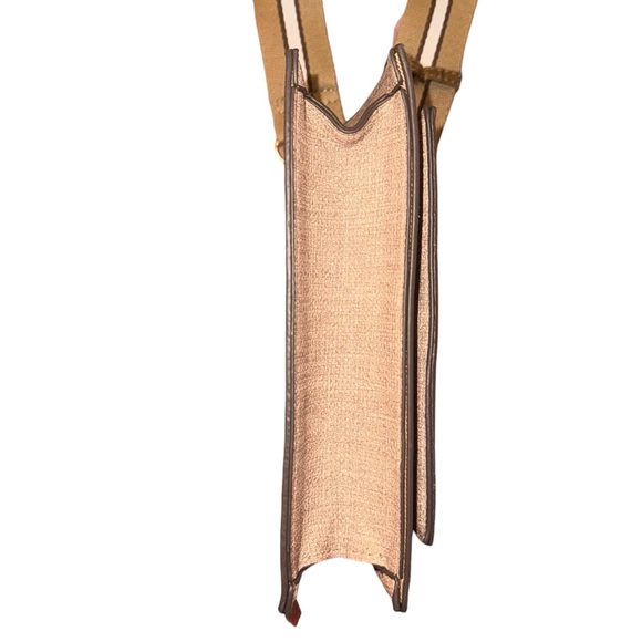 Sondra Roberts Squared Brown and Tan Crocodile Embossed Crossbody Bag (NWOT) - Picture 7 of 13